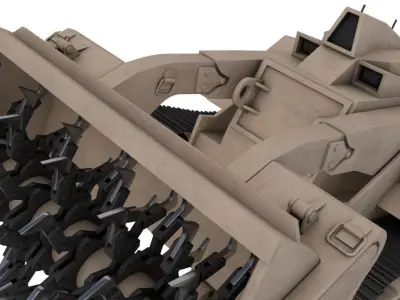 Uran-6 mine clearing robot 3D model