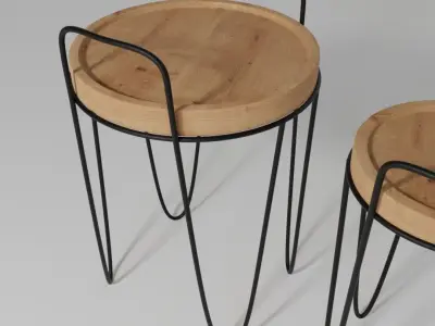 Coffe tables with wire legs 3D model