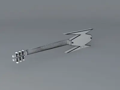 Travel size electric guitar Free 3D model
