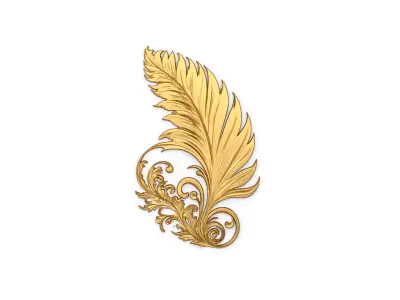 feather decor set wall  panel  10  3D model