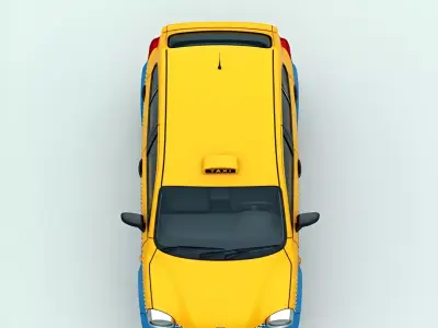 Taxi Cab Car Low-poly 3D model