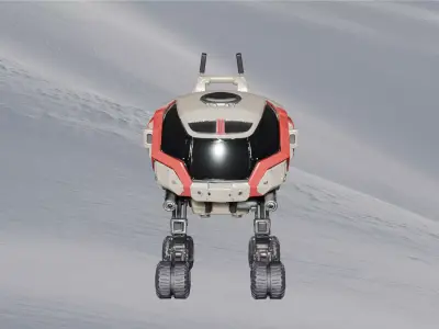 Textured Sci-Fi Rover Vehicle 3D Model Space Exploration Car 3D print model
