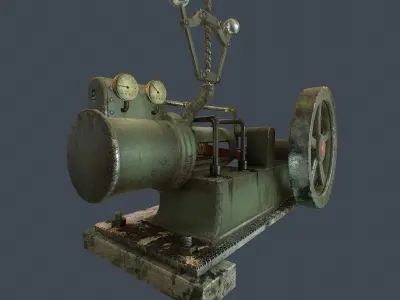 Steam Engine Low-poly 3D model