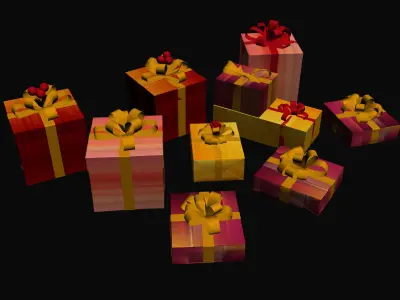 gift box Low-poly 3D model get