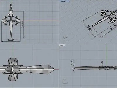 Lightweight ornament cross model 826 3D print model