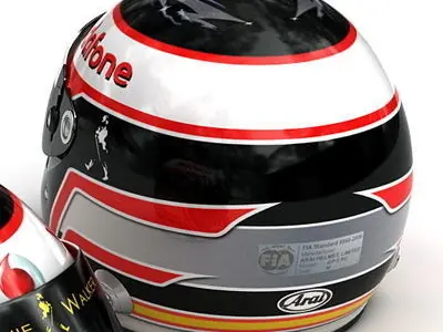Helmet F1 2007 Fernando Alonso 3D model