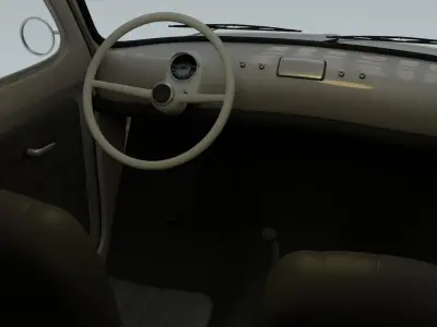 Fiat 500 Nuova Sport 1958 Low-poly 3D model