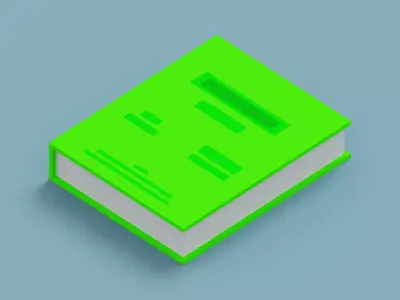 Voxel Green Book Low-poly 3D model