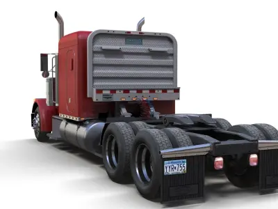 Peterbilt 379 custom cab truck Low-poly 3D model