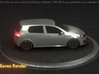 City Car 67 Compact Class Type-C Silver Low-poly 3D model