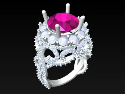 Diamond Ring - Womens Rings - N3879 3D print model
