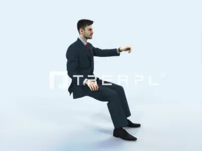 Posture 20G Driver Driving Sitting Elegant Man Low-poly 3D model