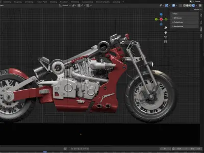 Chopper bike model 3D  3D model