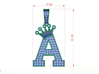 A letter pendant 3D print model 3D print model