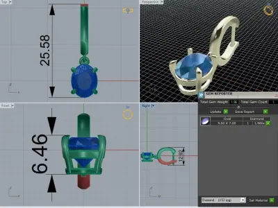 Earring oval  432 3D print model