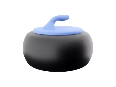 3d Curling Stone icon 3D model