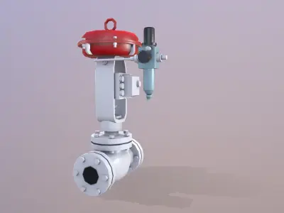 Temperature Control Valve Low-poly 3D model