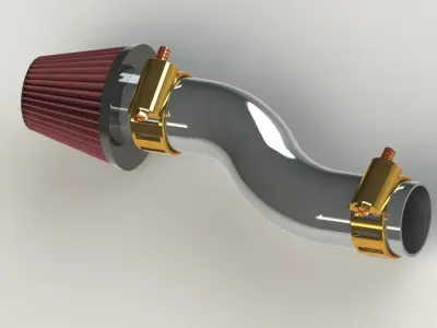   Perdormance filter with aluminium pipe Free 3D model
