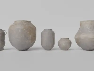 Vase Collection - 15 bundle PBR Free low-poly 3D model