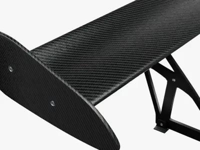 Car Spoiler Carbon Fiber Low-poly 3D model