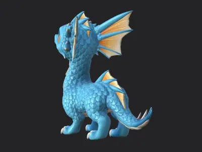 Baby Dragon Low-poly 3D model