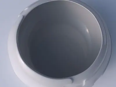 Bowl spheric squeezed wide with smooth ribbons 3D print model