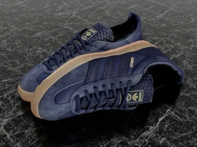 ADIDAS GAZELLE 3D SHOES - NAVY BLUE Low-poly 3D model