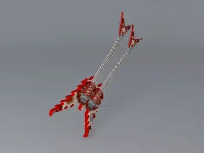 Sands Double V Flame guitar Free 3D model