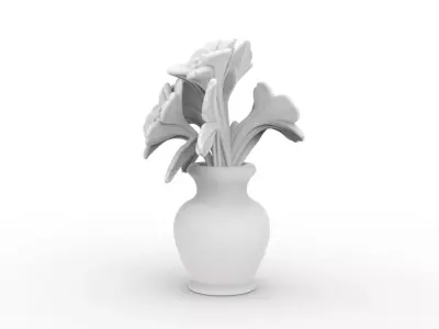 Flowers in Vase 3D Printable 3D print model