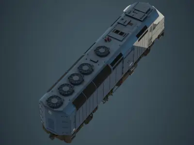 Locomotive 1B Low-poly 3D model