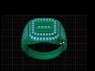 Print Ready STL 3DM  Gents Rings Diamond Men Ring  3D print model 73
