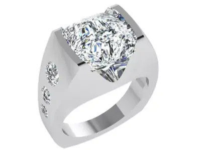 Round Diamond Euro Shank Ring 4533 3D print model