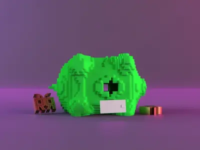Voxel piggy bank Free 3D print model