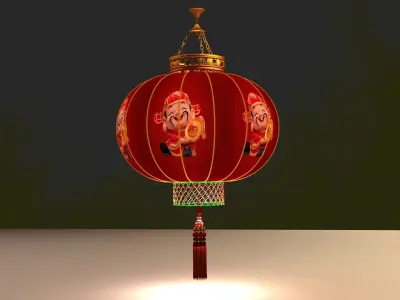 Chinese red lantern Low-poly 3D model purchase