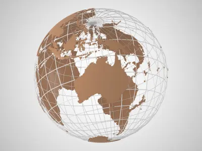 Globe News Skeleton Latte Color 3D model