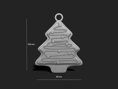 Christmas Cookie Ornament - Pendant -  Christmas Tree 8 3D print model