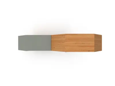 Shelving hexagonal bookcase with two shelves Free 3D model