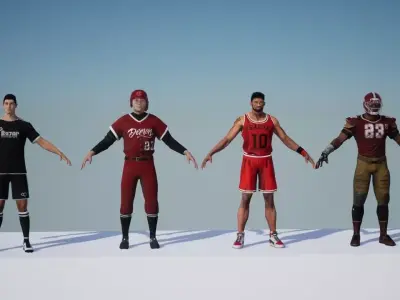 SPORT PACK SPORT 4 IN 1 REALISTIC SPORT Low-poly 3D model