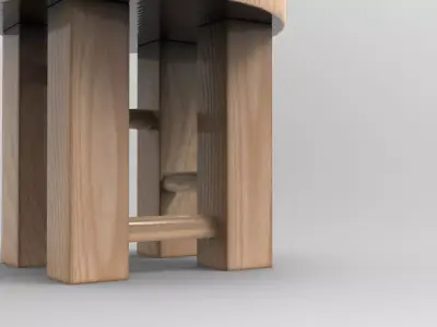 Jujo Stool Low-poly 3D model