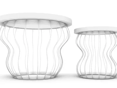 Marble Coffee Table Set Free 3D model
