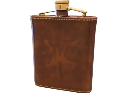 Leather Flask Pack Low-poly 3D model