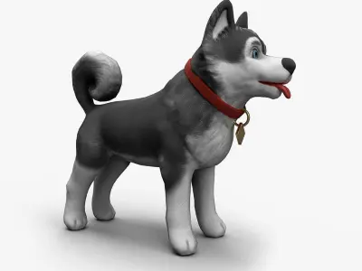 Cartoony Dog Game Ready Low-poly 3D model