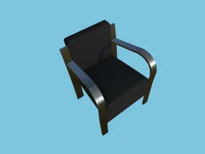Black Simple Armchair - Furniture Interior Design Low-poly 3D model