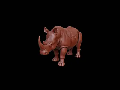 Rhinoceros Animal Sculpture 3D print model get