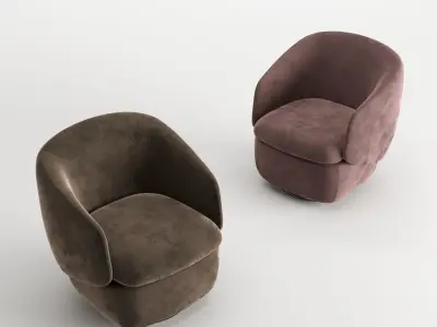 Crescent Swivel Chair Low-poly 3D model