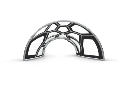 Voronoi Pavilion Structure with Glass Panels v1 3D model