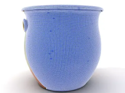 Antique Copper Planter model pack Low-poly 3D model