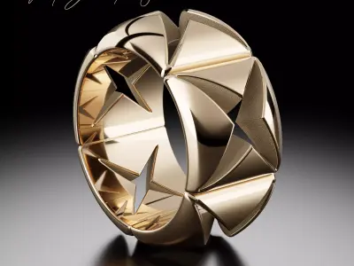 Star gold ring 3D print model