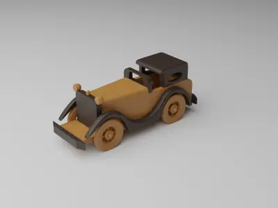 Real life size wooden car decor 3D model