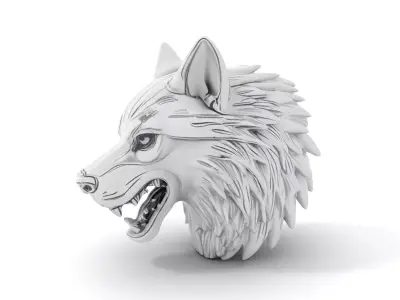 Silver Wolf Head model pack Low-poly 3D model order